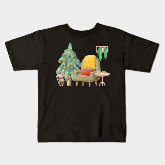 Christmas Holiday Gifts Mouse Kids T-Shirt by 2CreativeNomads